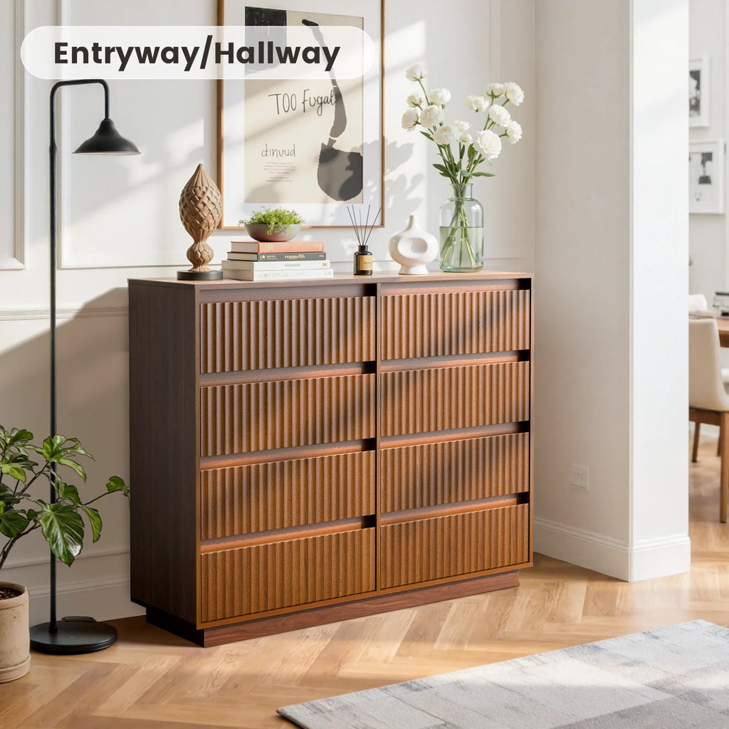 Wood Dresser, 6 Drawer Dresser for Bedroom, Modern Chest of Drawers with Deep Drawers Waterproof Living Room, Hallway, Entryway