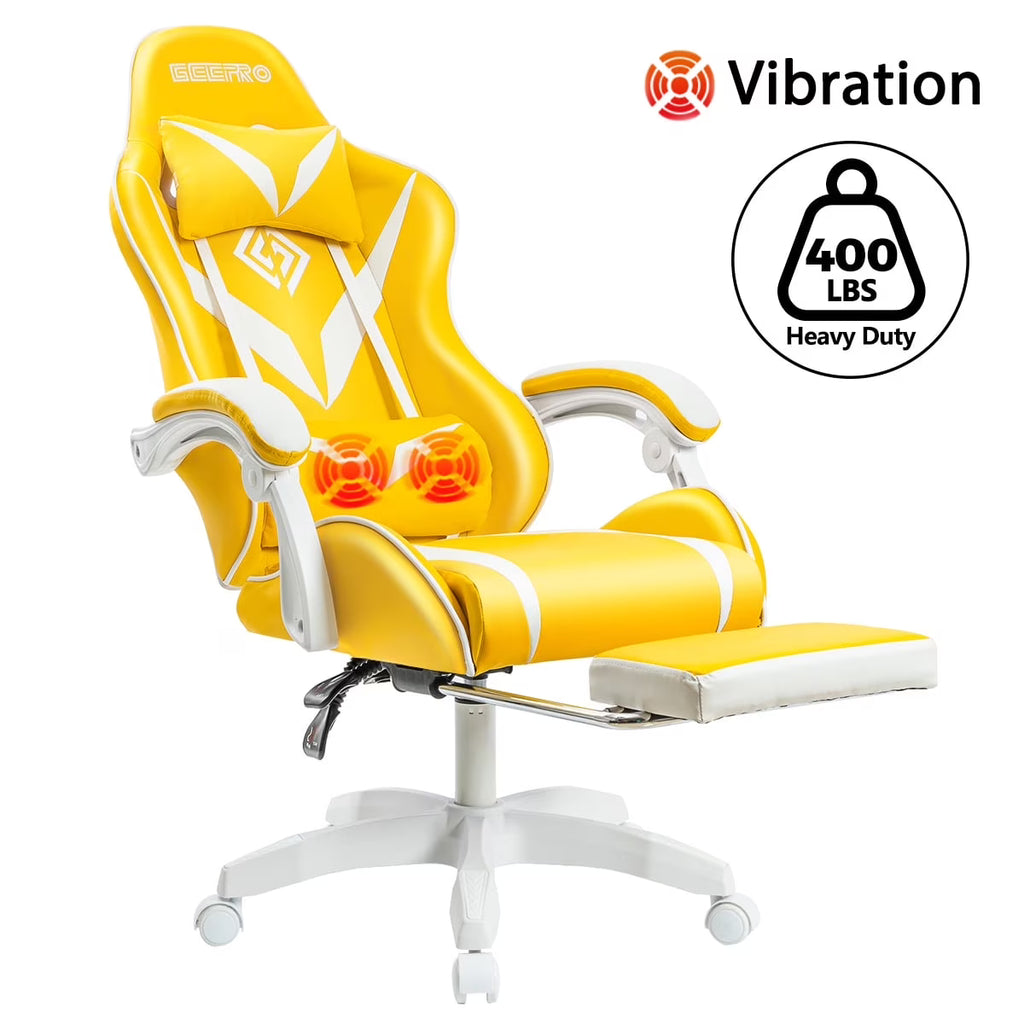 Gaming Chair with Massage Gamer Chair with 2D Armrests for Kids
