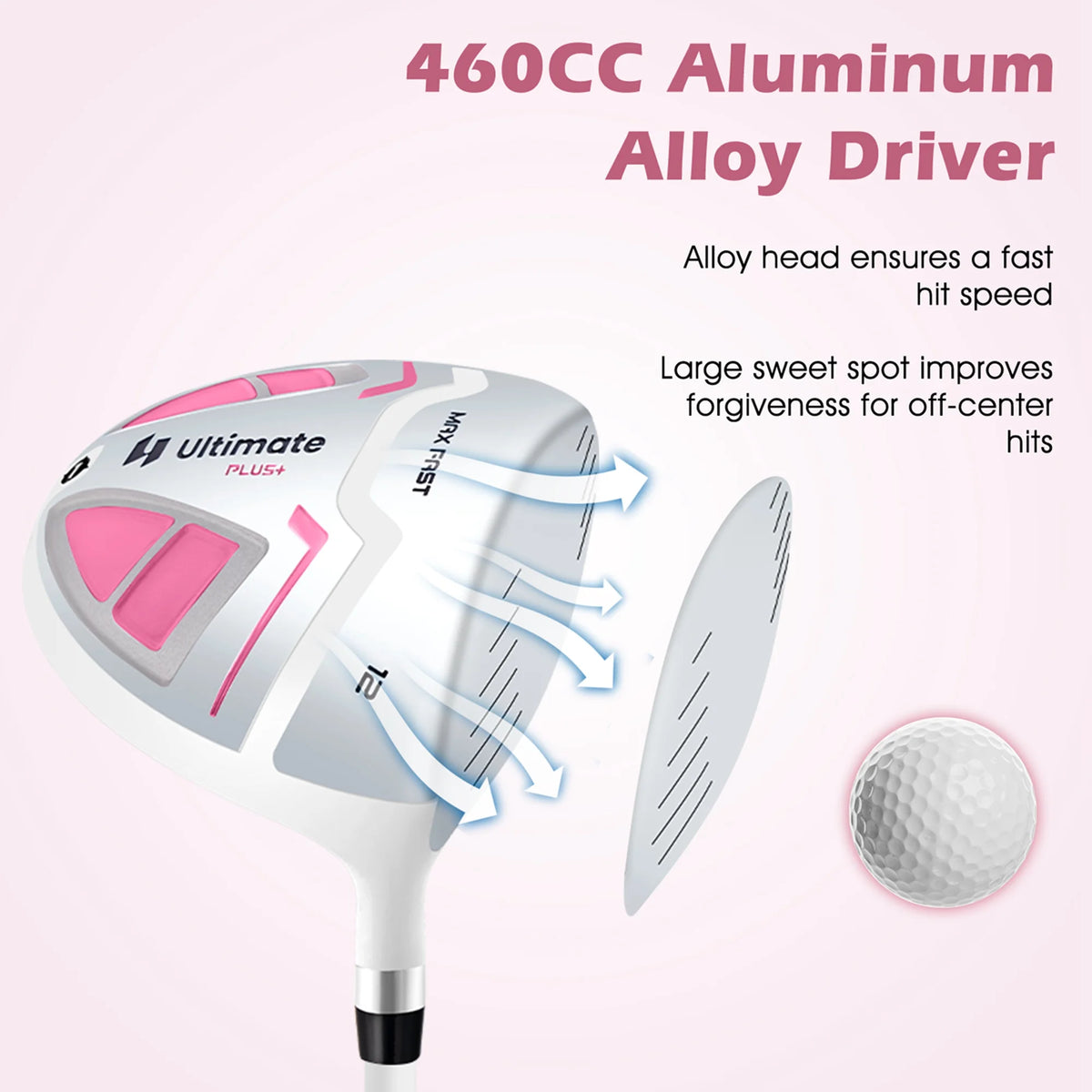 Ultimate Women’s Complete Golf Club Set Golf Club Package Set w/ Rain Hood, Right Hand Purple