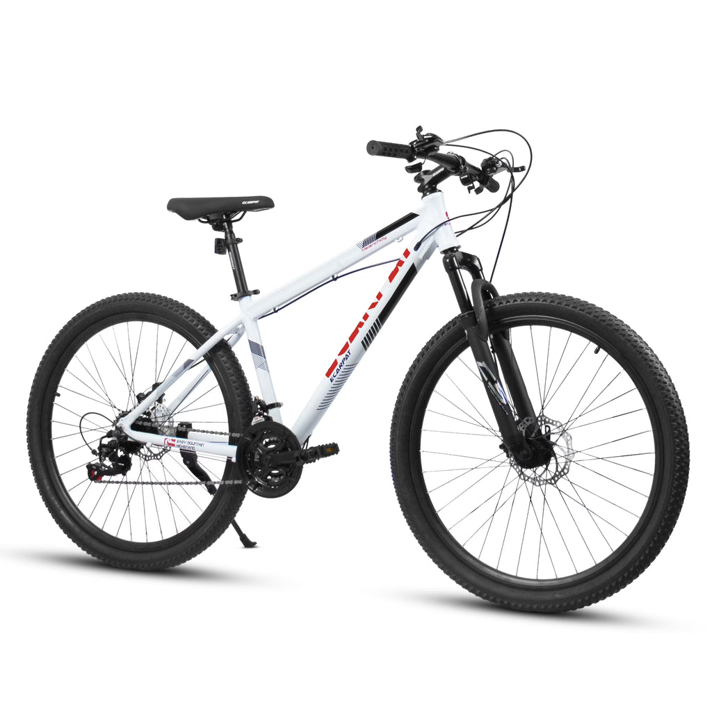 27" Mountain Bike, 21-Speed Dual Disc Brakes with Aluminum Frame �C Black