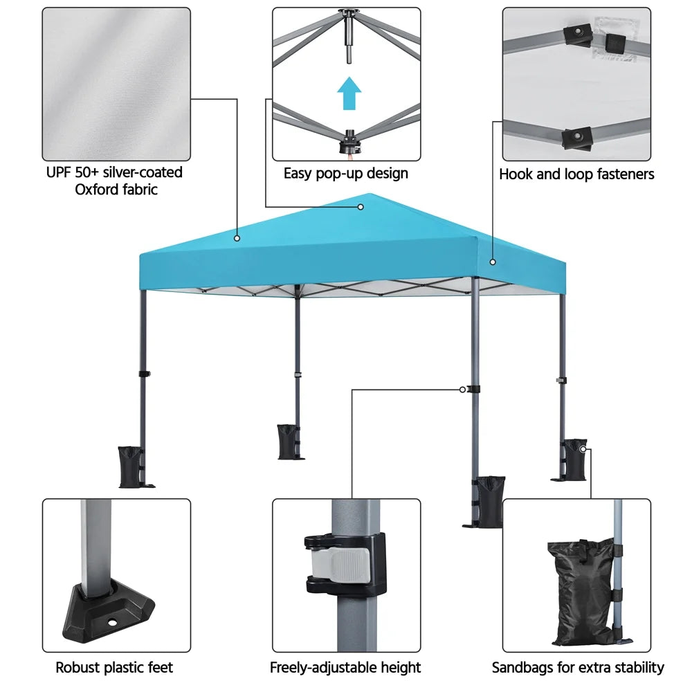 Topeakmart 12x12ft Commercial Pop-up Canopy Tent with Adjustable Height for Outdoor, White