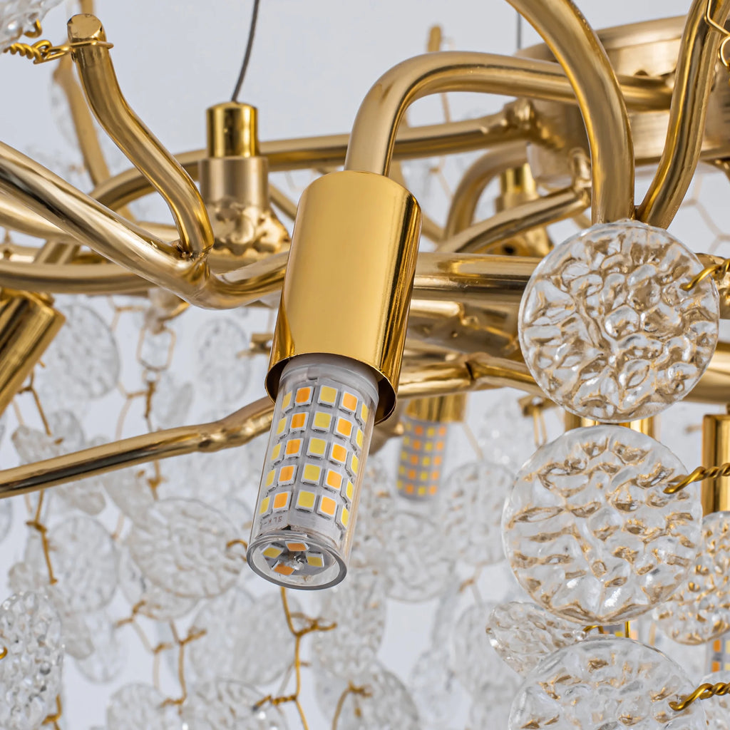 Modern Tree Branch Chandelier,Round Luxury Chandeliers for Dining Room,High Ceiling Chandelier Light Fixture Hanging Pendant Light Fixtures