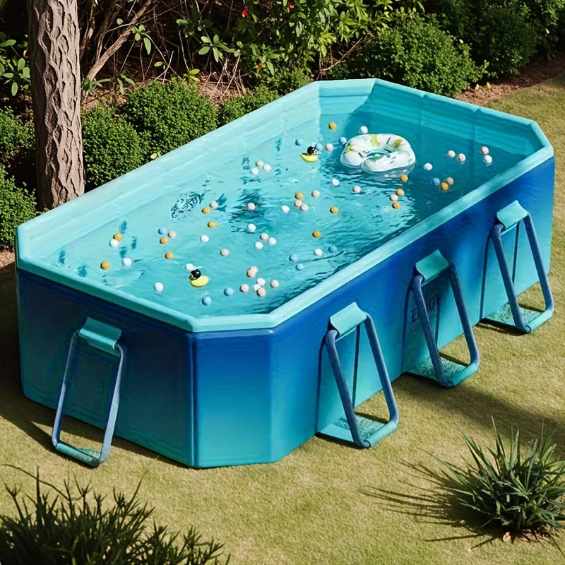 Adult Swimming Pool, Family Large Swimming Pool, Including Multiple Components, Durable PVC Material, Ideal For Outdoor Recreation, Summer Parties, Holidays And Family Gatherings