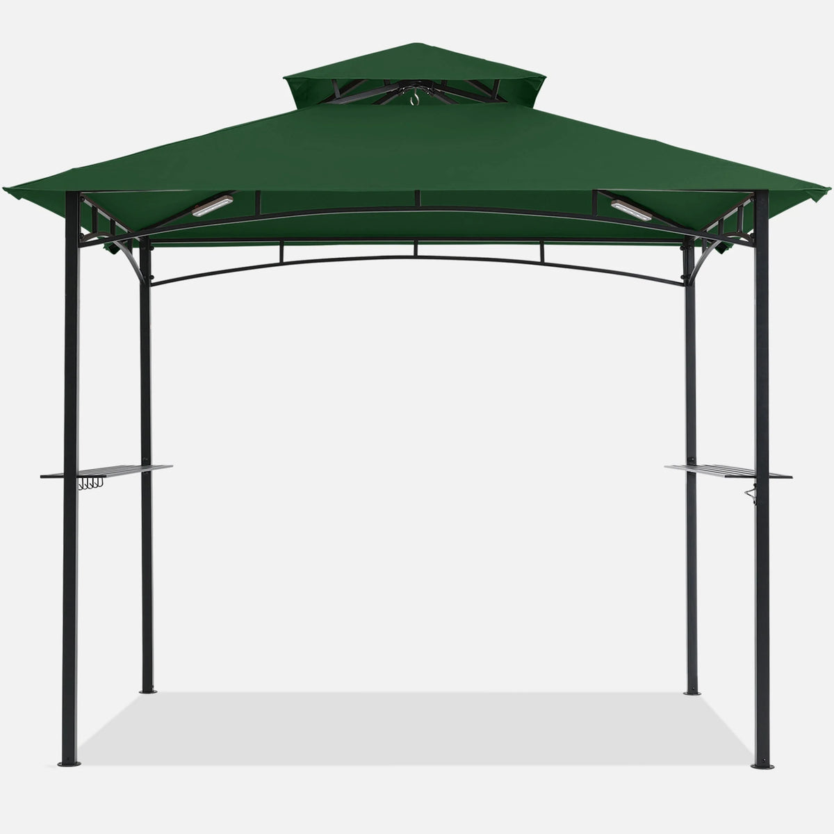MASTERCANOPY 8' x 5' Grill Gazebo Outdoor BBQ Gazebo Canopy with LED Lights for Patio, Brown