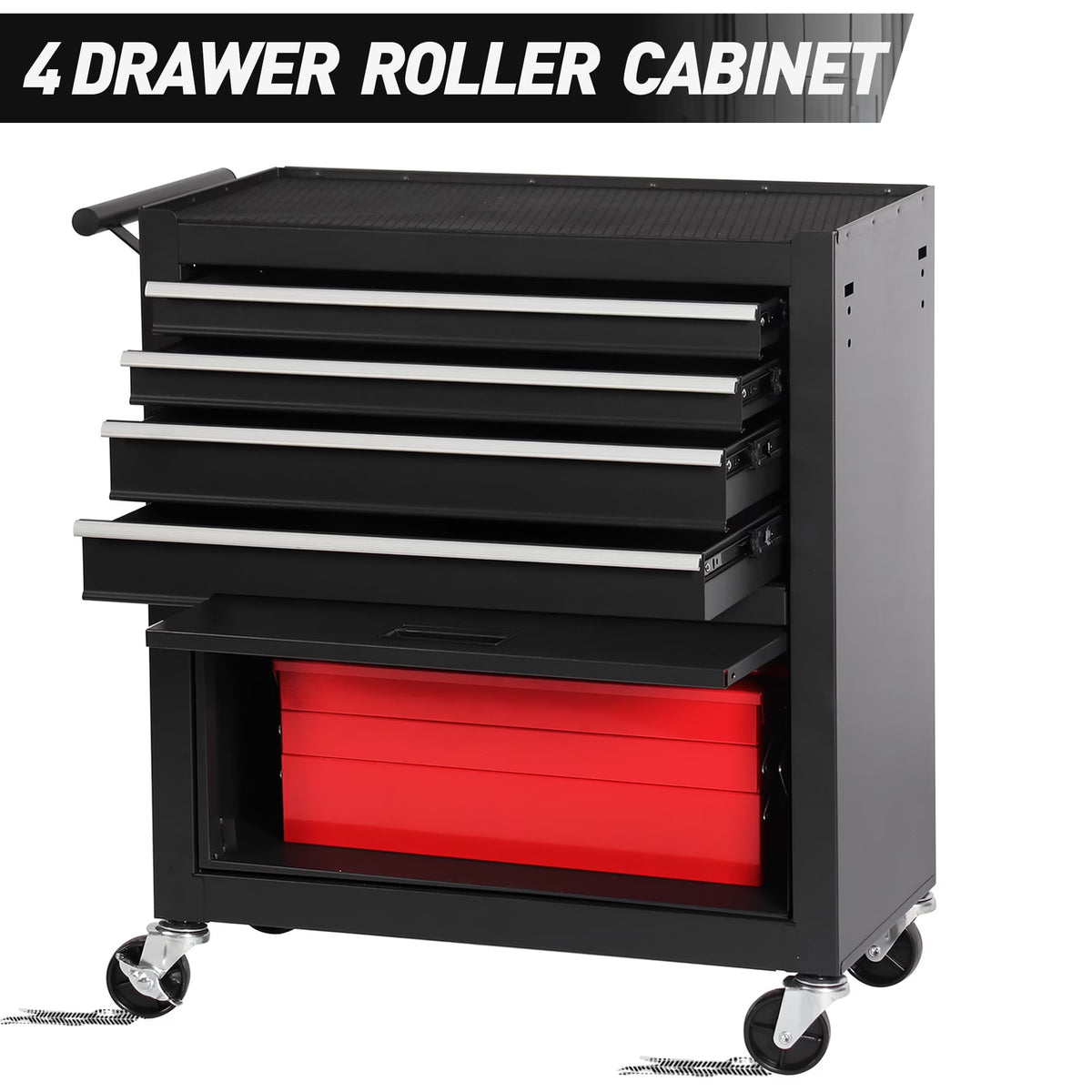 Seizeen Rolling Tool Chest on Wheels, Metal Tool Cart Toolbox Storage Cabinet Organizer W/ 7 Drawers, Red