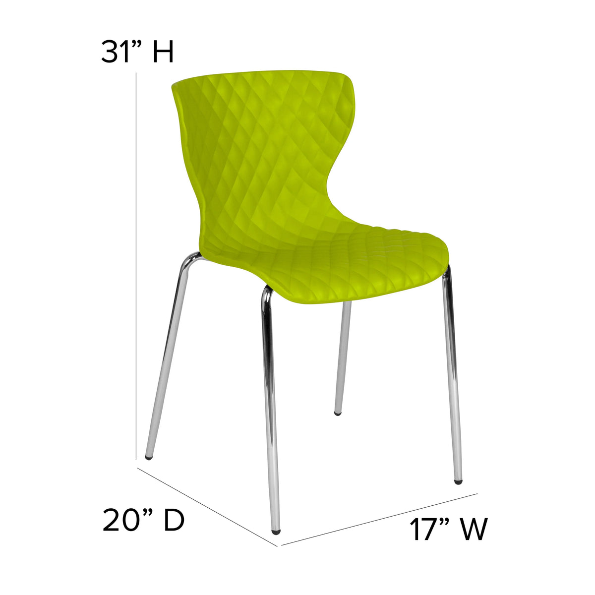 Flash Furniture 4 Pack Lowell Contemporary Design Orange Plastic Stack Chair