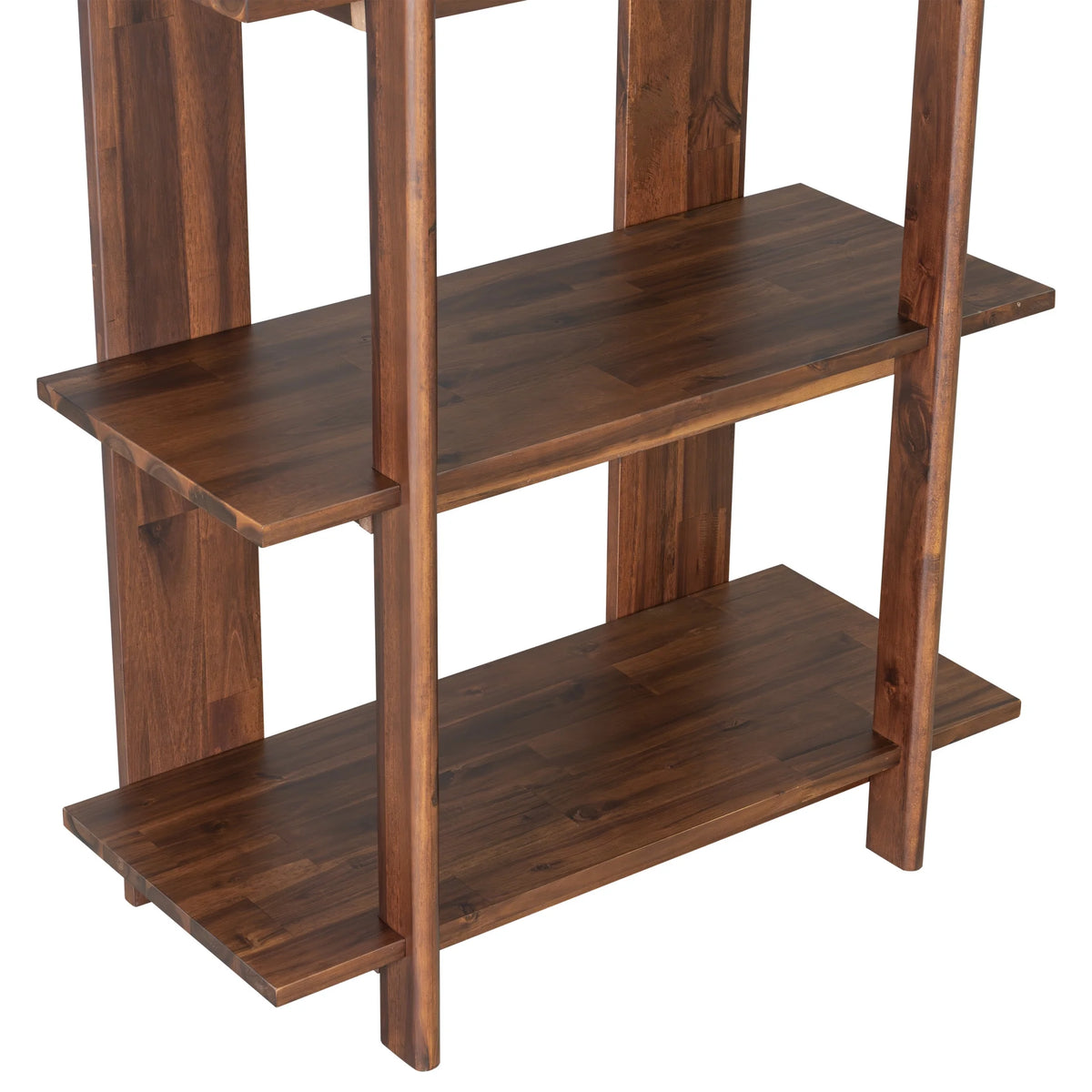 Christopher Knight Home 4-Tier Open Bookcase, 70.2" Solid Acacia Wood Modern Display Bookshelf, Ebonized Finish