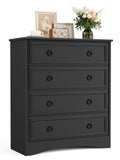 Duerer Modern Drawer Dresser for Bedroom, Living Room, Hallway, Dresser Chest with 4 Drawers, Black
