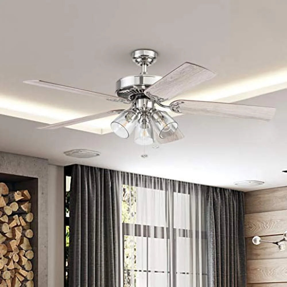 Prominence Home 51592 Saybrook Ceiling Fan, 52, Nickel