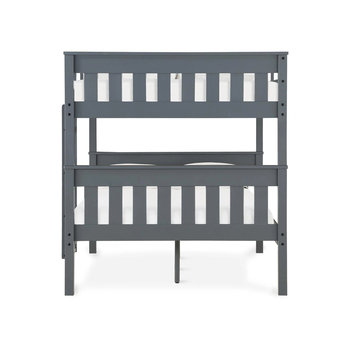 Teen Novogratz Max Full-Over-Full Wood Bunk Bed with USB Port, Gray