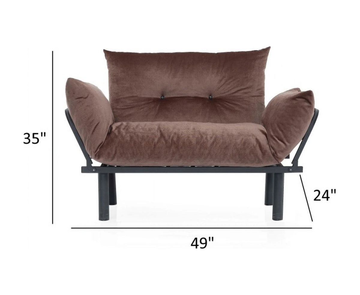 JINS&VICO Futon Love Seats with Adjustable Backrest, 2 Seat Convertible Sofa for Living Room, Small Space, Offices, Dorm, Studio,Sofa Chair(Pink)
