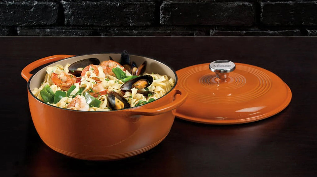 Lodge Enamel Cast Iron 7.5 Quart Dutch Oven, Blue, EC7D33