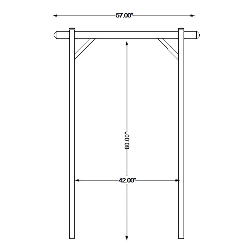 Dura-Trel Elmwood Arbor 57" x 84" PVC Outdoor Garden Arch Lattice Trellis