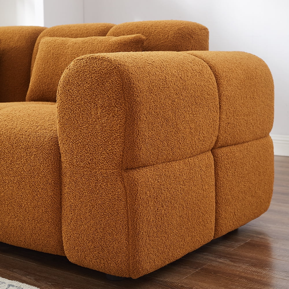 FREEHOMAE 80" Oversized Boucle Sofa Couch,Modern Loveseat,Deep Seat Love Seat,Mid Century Modern Sofa,Cloud Couch for Living Room,Apartment,Office,and Lounge,Black