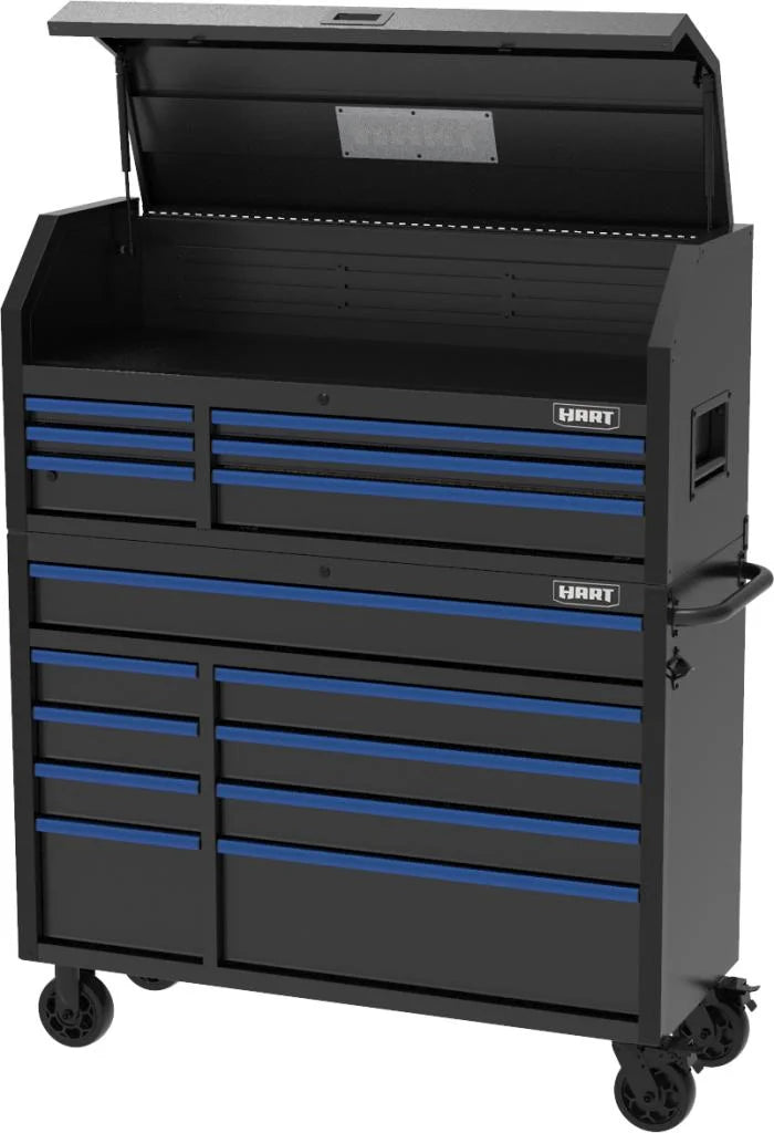 HART 52-Inch 9-Drawer Heavy-Duty Steel Tool Cabinet, Locking Rolling Garage Storage