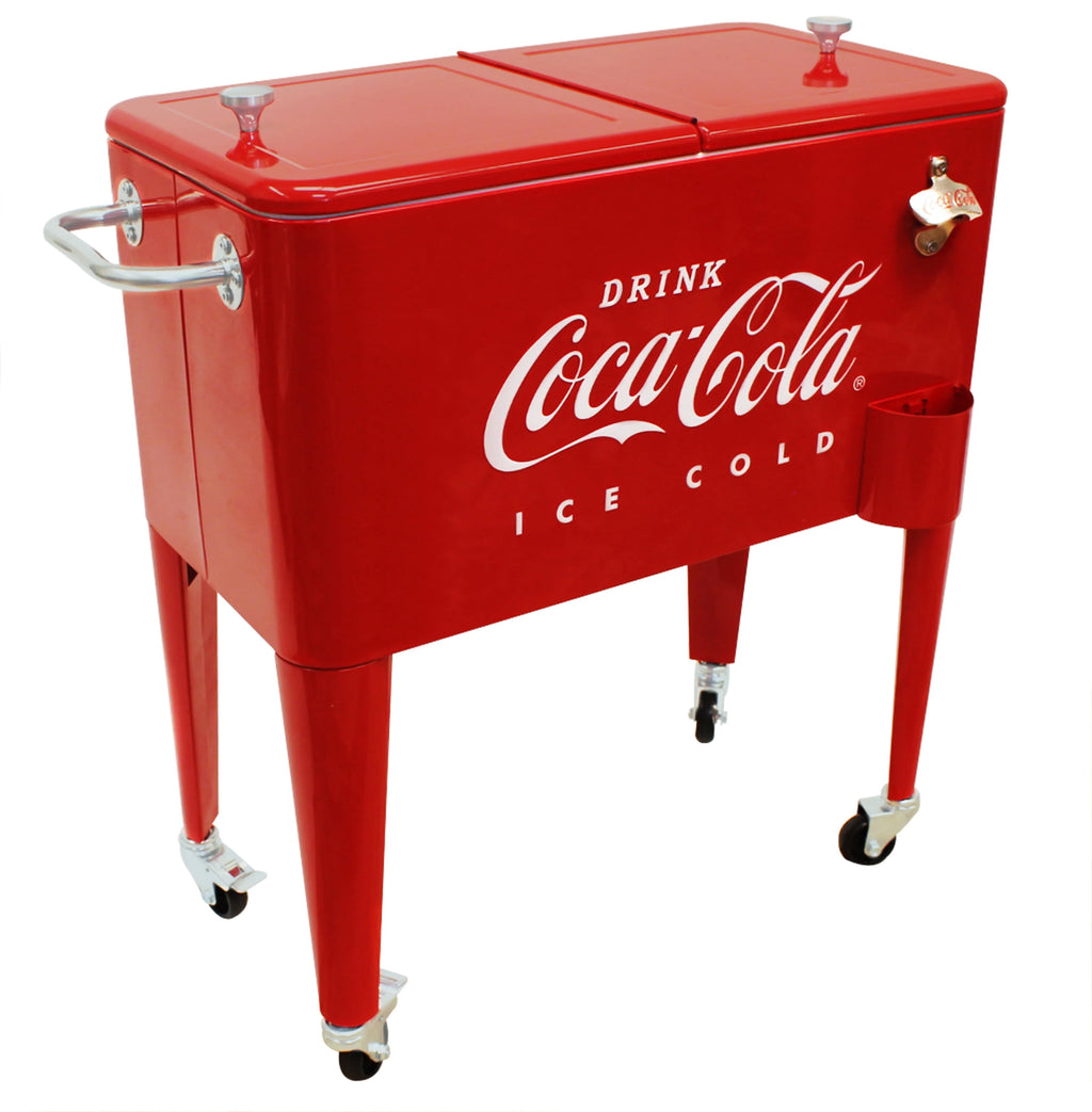 Leigh Country CP 98105 Metal Embossed Retro Outdoor 60 Qt. Cooler Red