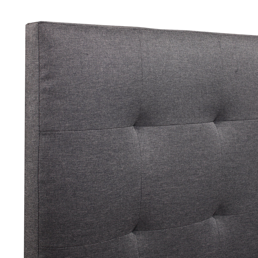 Emory Upholstered Twin Platform Bed with 2 Storage Drawers, Gray, by Hillsdale Living Essentials