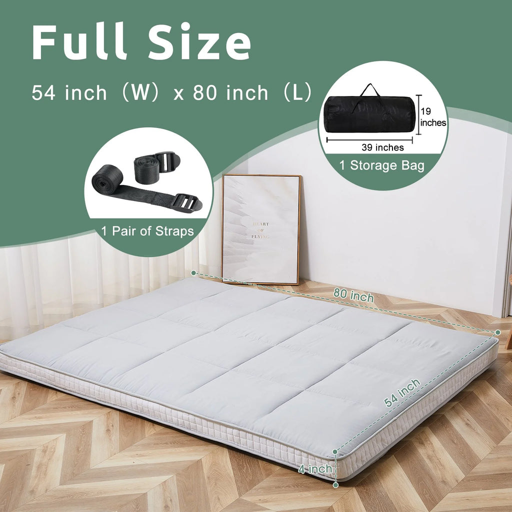 Slsy Futon Mattress 4" Soft and Supportive Twin Mattress Pad with Storage Bag