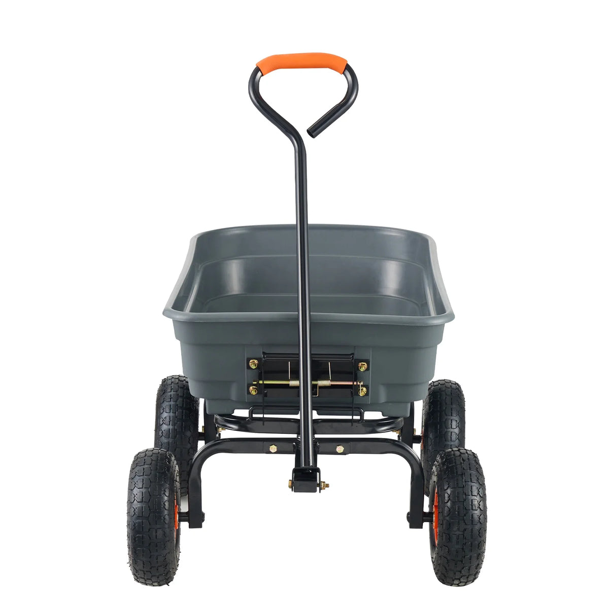 KFFKFF Garden Dump Cart, 35.8x19.5x8.2 in Dump Truck Cart, Max. 600lbs Load Capacity, 10in Rubber Tire, 180�� Adjustable Handle