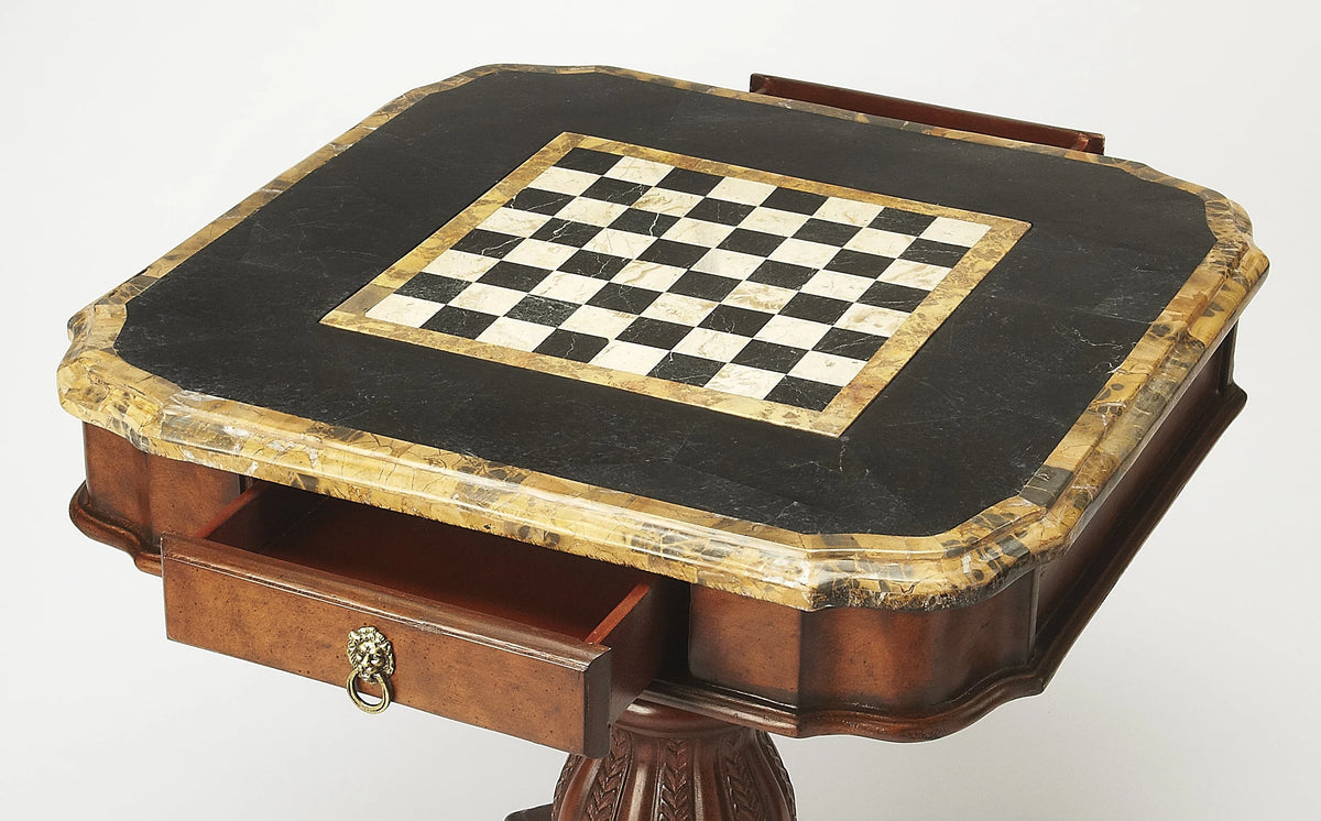 Butler Specialty Heritage Wood Brown Square Pedestal Game Table