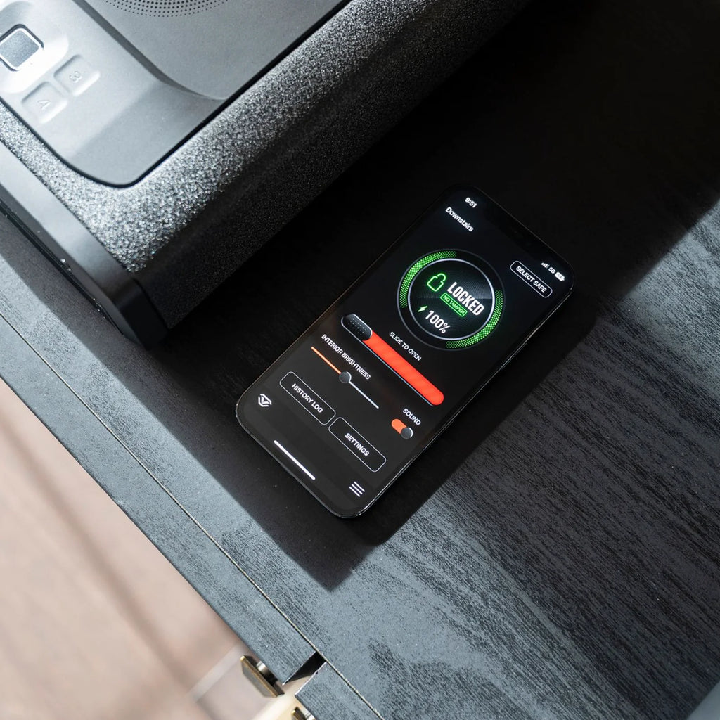 Vaultek? DS2i Smart Station Full-Size Modern Quick Access Safe with Biometric Scanner, Rugged Construction, Auto-Open Drawer, Mountable, Anti-Theft Protection, & Wireless Charging Pad
