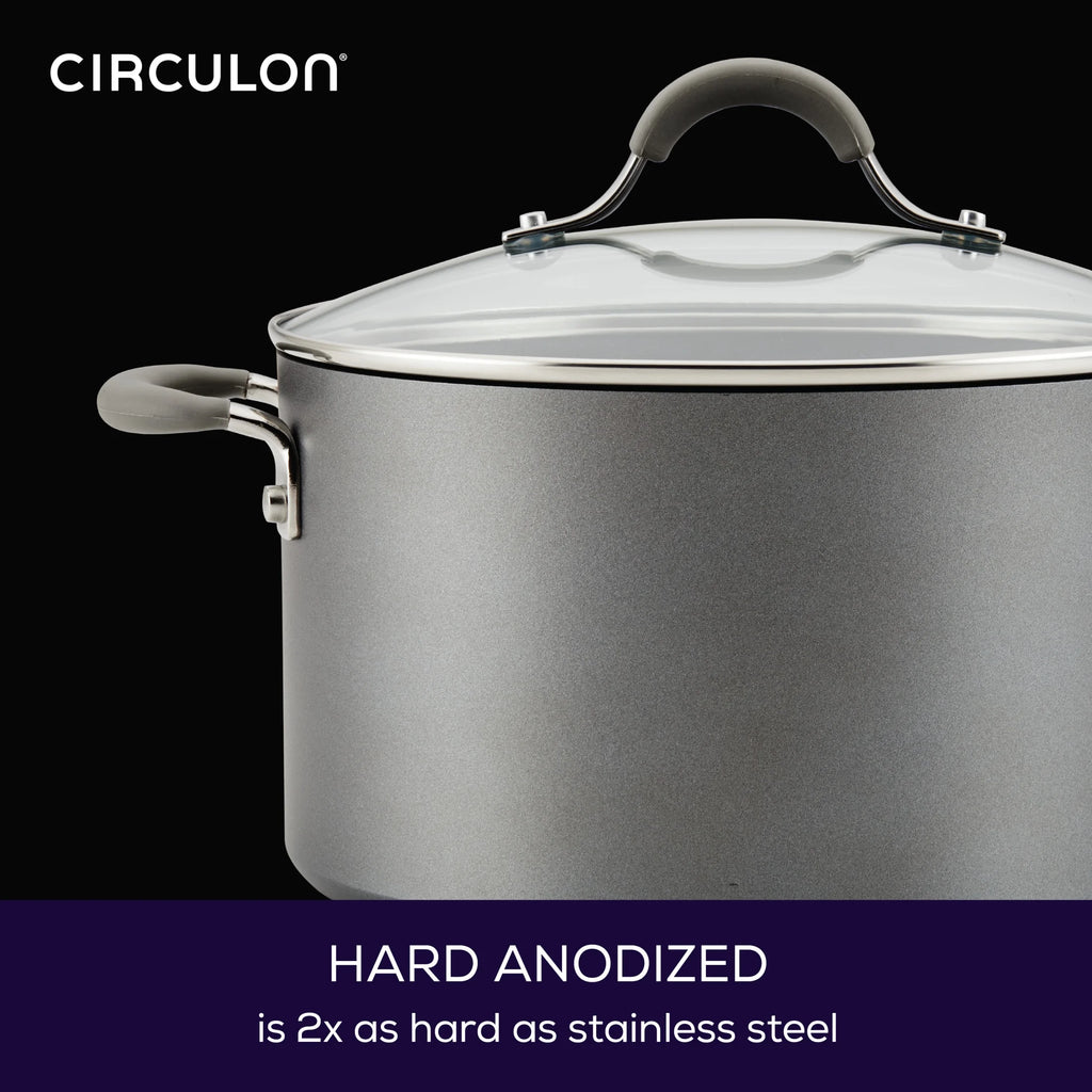 Circulon Elementum Hard-Anodized Nonstick Cookware Set, 10-Piece, Gray