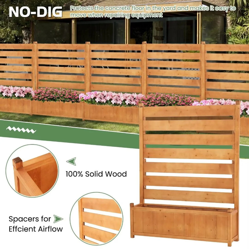 "NAIZEA Air Conditioner Fence, Pool Equipment Enclosure, Trash Can Enclosure, Metal Stake Wood Fence Panel 38"" W x 60"" H"