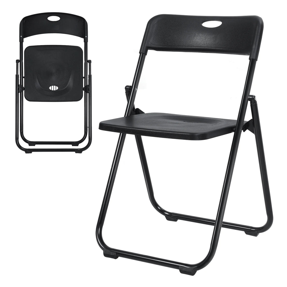 Anvazise Folding Chair 6Pcs/Set Folding Chairs, Staff Backpack Computer Chair, Basics Foldable Plastic Chair, Outdoor Portable Activity Chair, Black (Black)