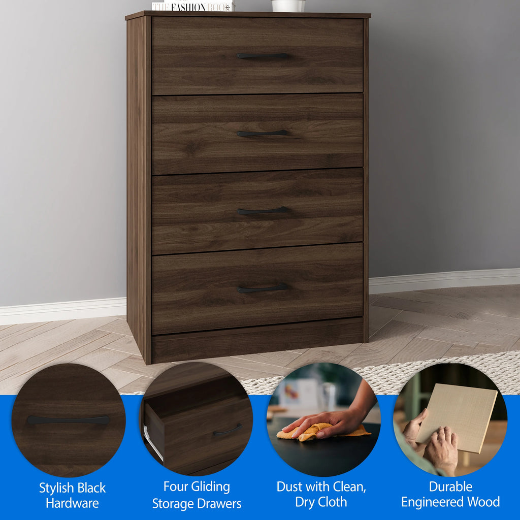 Mainstays Ardent 4 Drawer Dresser, Euro Oak