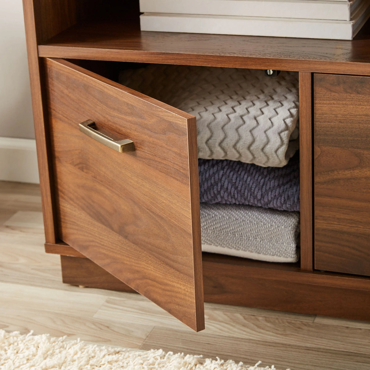 Mainstays 3-Door TV Stand Console for TVs up to 50", Blackwood Finish
