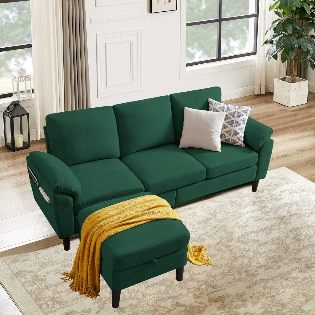 Pingliang Home Sectional Sofa Couch with Storage Ottoman,Modern 3 Seat L Shaped Sofa Couch for Living Room Apartment Studio Office