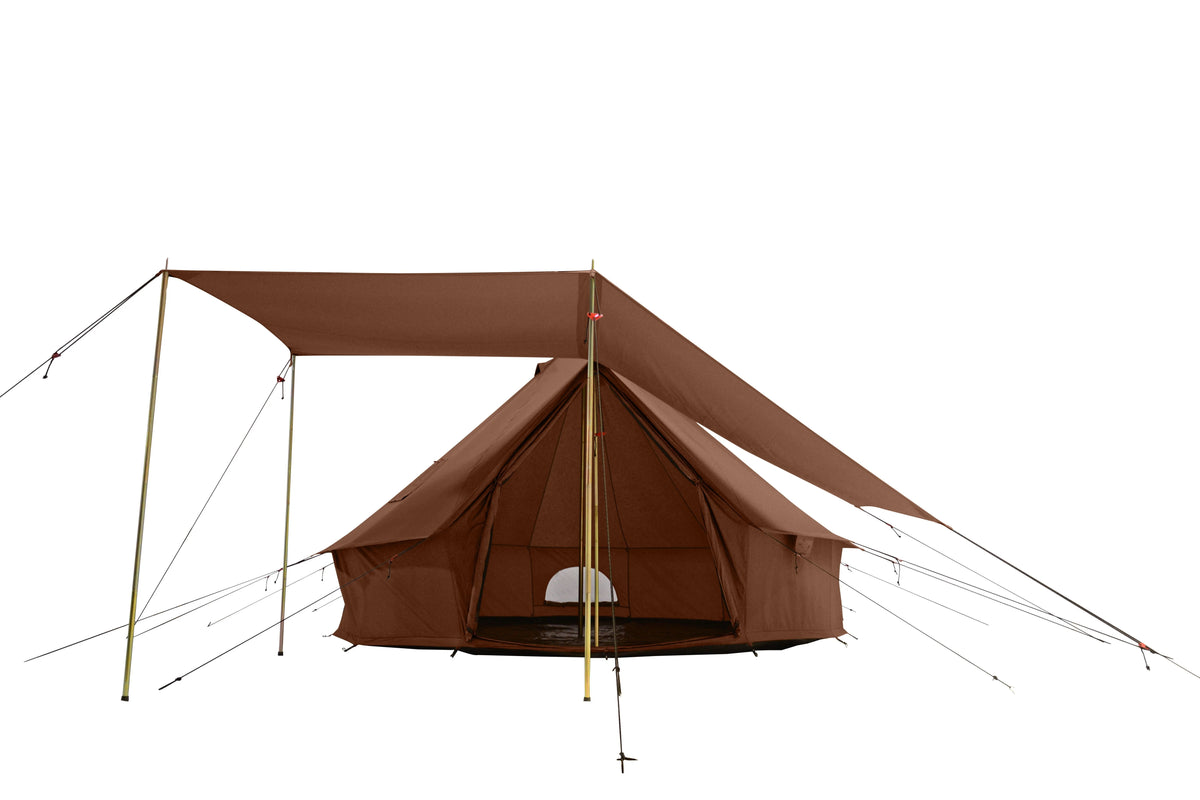 White Duck Outdoors Regatta Awning - Desert Red - 10' for Bell Tent - Complete Canopy with Poles for All Season Camping and Glamping