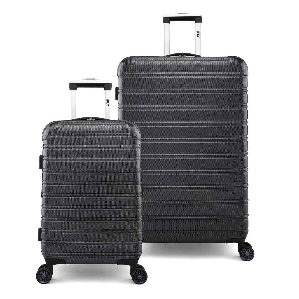 iFLY Hardside Fibertech 3.0 2 Piece Set, 20" Carry-on and 28" Checked Luggage, Gadget Gray