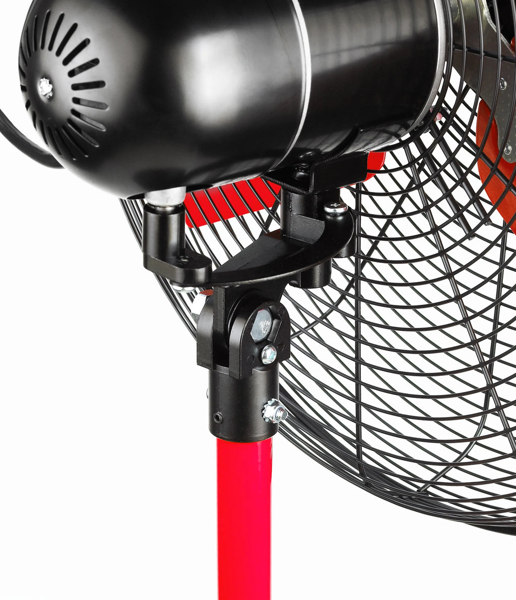 Hyper Tough 20" 3-Speed Commercial & Industrial High Velocity Oscillating Red & Black Pedestal Fan