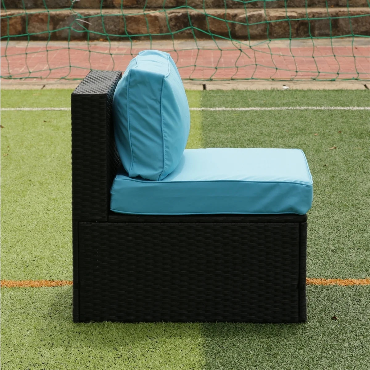 7 Piece Patio Furniture Sets Outdoor Sectional PE Rattan Outdoor Furniture Patio Conversation Set with Cushions and Glass Coffee Table, for Balcony Lawn and Garden, Gray