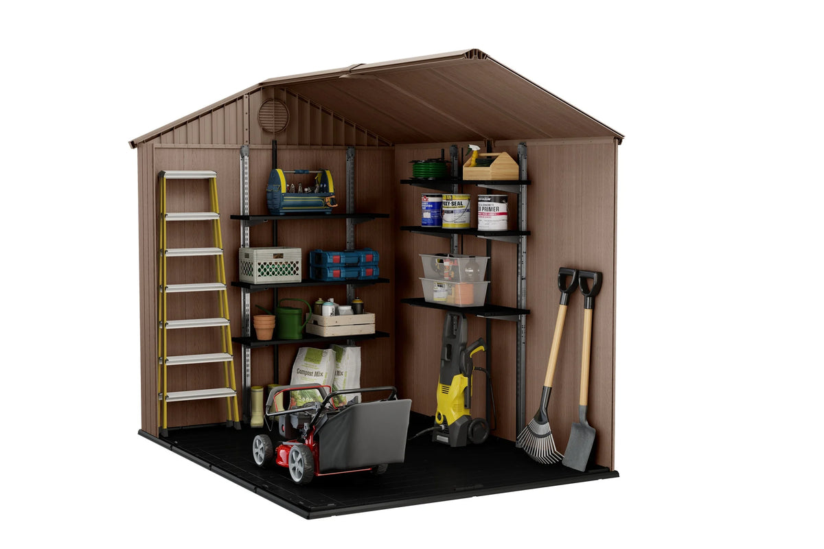 Keter Outdoor Storage Shed, Durable Resin, Compact & Portable, Store-It-Out Darwin, Grey