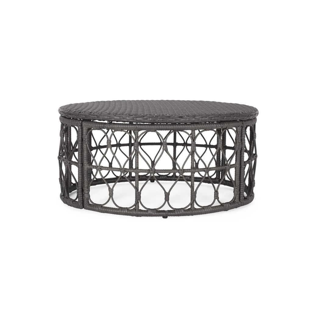 Christopher Knight Home Bruce Outdoor Wicker Coffee Table by  Light Brown
