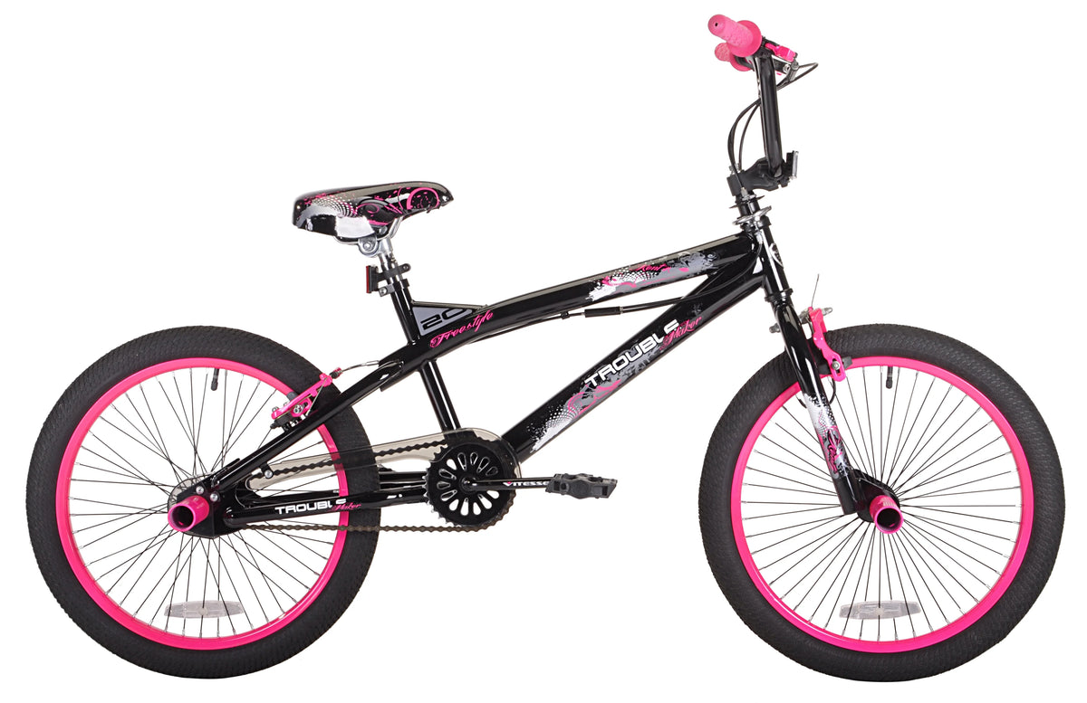 20" Girls', Trouble BMX Bike, Black/Pink