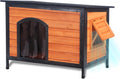 43.3-inch L-shaped outdoor dog house with insulation feature, a dog shelter made of fully sealed foam material on all six sides, suitable for small, medium-sized and large dogs, equipped with a sturdy metal anti-bite frame, and featuring winter insul