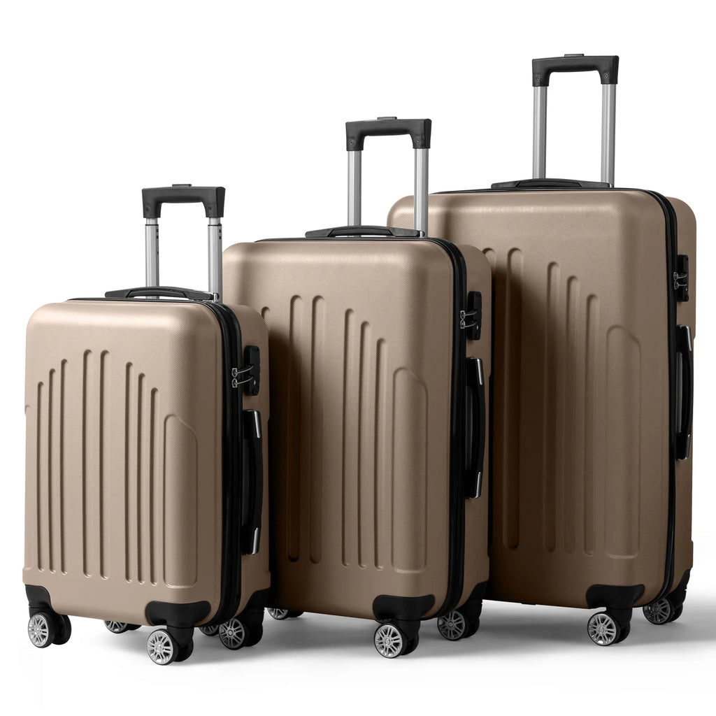 Zimtown 3 Piece Nested Spinner Suitcase Luggage Set With TSA Lock Royal Blue