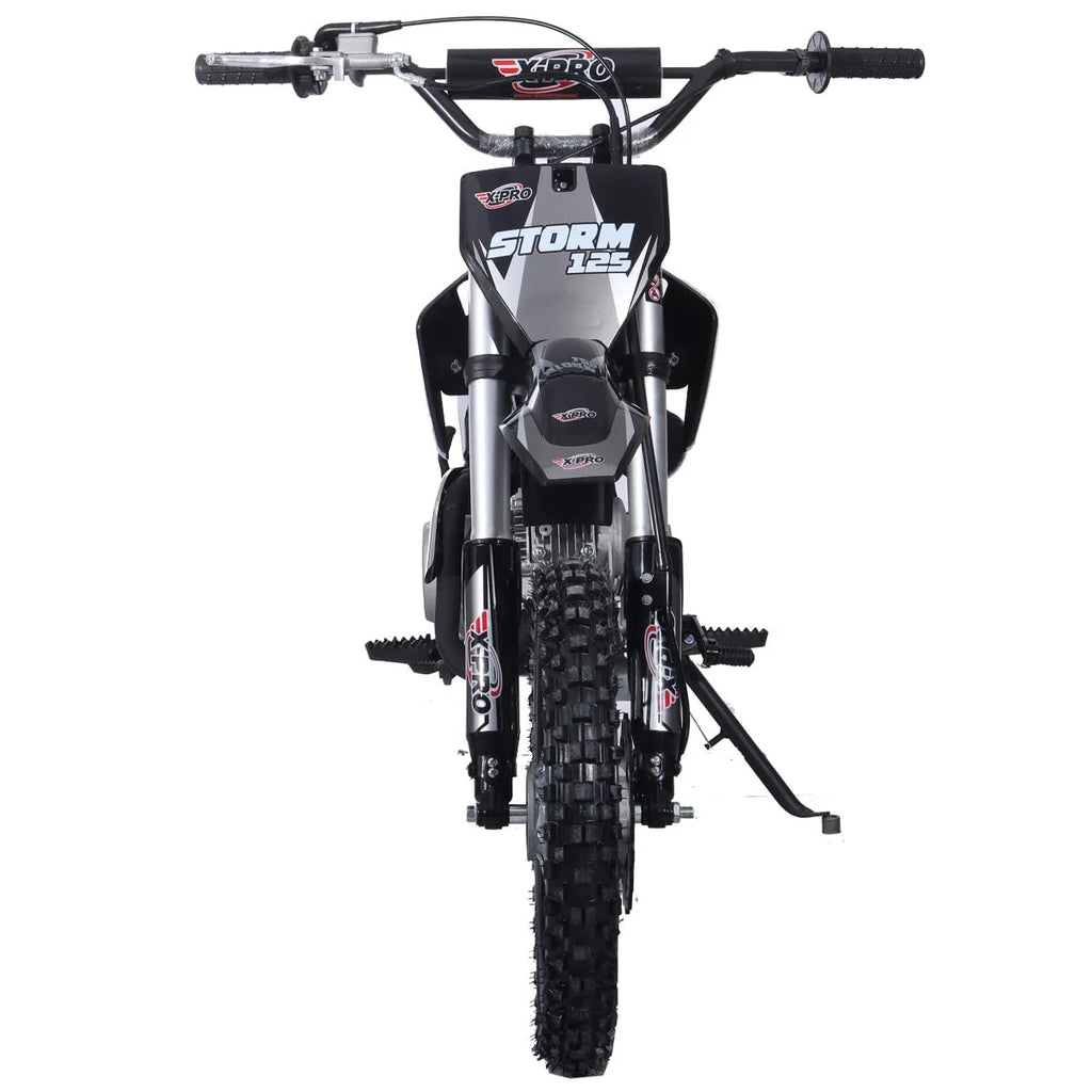 X-Pro Brand New Storm 125cc Dirt Bike with 4-Speed Semi-Auto Transmission, Kick Start, Big 14"/12" Tires!