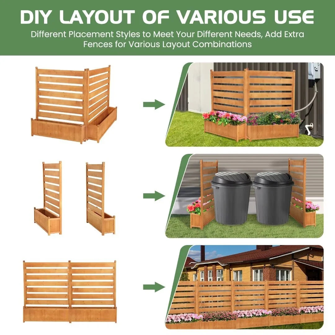 "NAIZEA Air Conditioner Fence, Pool Equipment Enclosure, Trash Can Enclosure, Metal Stake Wood Fence Panel 38"" W x 60"" H"