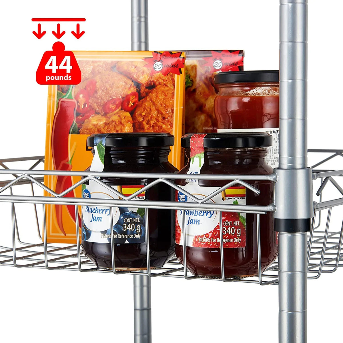 6 Tier Wire Shelving Unit with Wheels Baskets Storage Rack Corner Shelves Adjustable Shelf Closet Bathroom Organizers Metal Pantry Kitchen Garage Laundry Room 13.5" D x 13.5" W x 63" H White