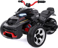 RCB 12V Electric Ride-On,Dual Motors,Music,Up to 5 mph,3 Wheel ATV Style for Kids Ages 3+,Black