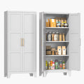 Metal Pantry Cabinet, 61''  White Kitchen Pantry Storage Cabinet with Doors and Adjustable Shelves, Utility Room, Homes, Offices, Garage-, Assembly Required