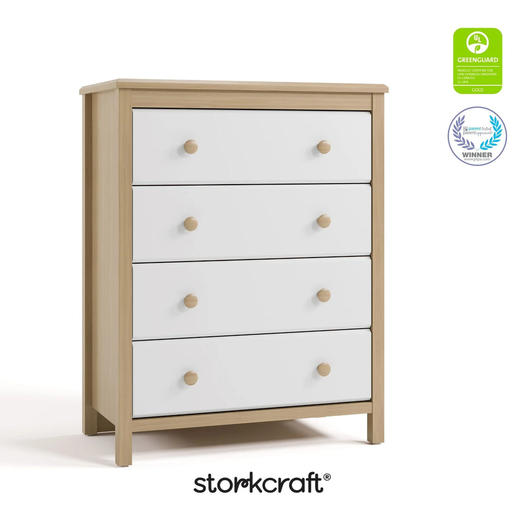 Storkcraft Alpine 4 Drawer Nursery Dresser, White