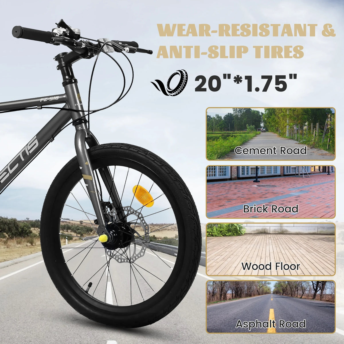 20 Inch Kids Bike for Boys Girls, 7-Speed Children Road Bike with Steel Frame and Dual Disc Brakes, Kids Road Bicycle for Ages 6-12 Years Old Birthday Gift, Silver