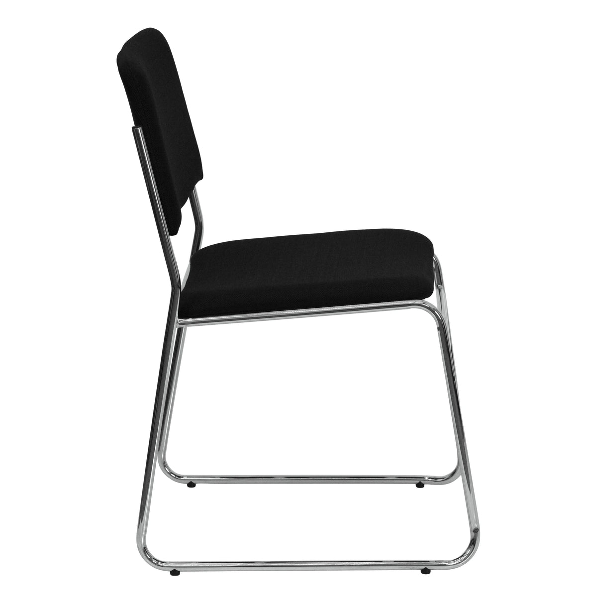 Flash Furniture Hercules Series Adult High-Density Vinyl Sled Base Stack Chairs, Set of 5, Black