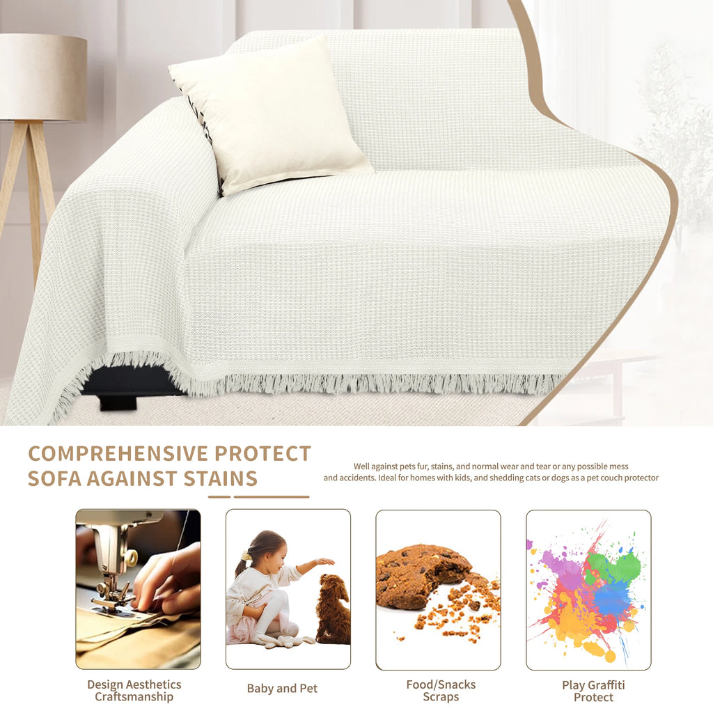 HDCAXKJ Washable L Shape Sofa Covers Reversible Sectional Couch Covers Corner Sofa Slipcovers Blankets Sofa Cover for Living Room Home Decor,91"x252",Gray