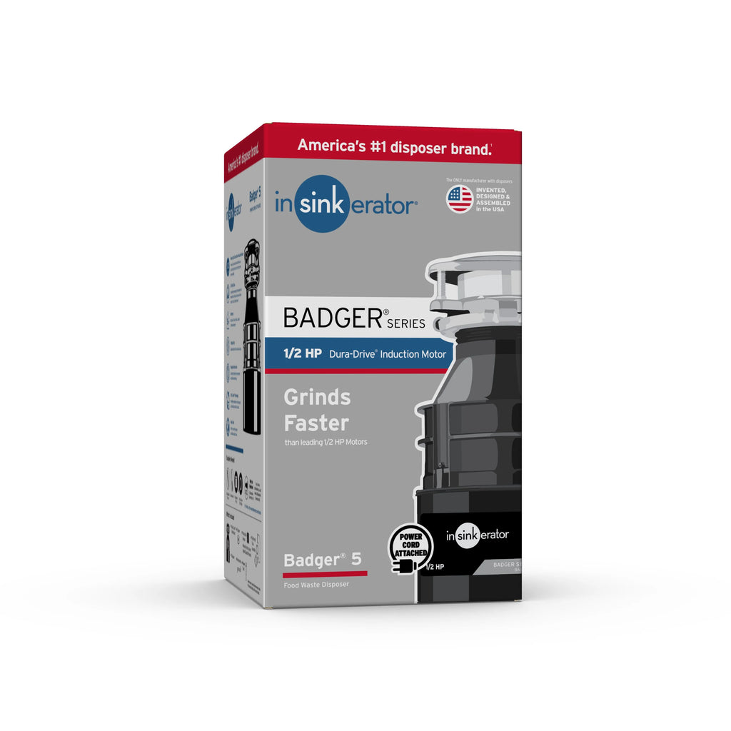 InSinkErator Badger 5 1/2 HP Continuous Feed Garbage Disposal with Power Cord